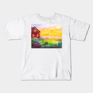 Evening In The Village Kids T-Shirt